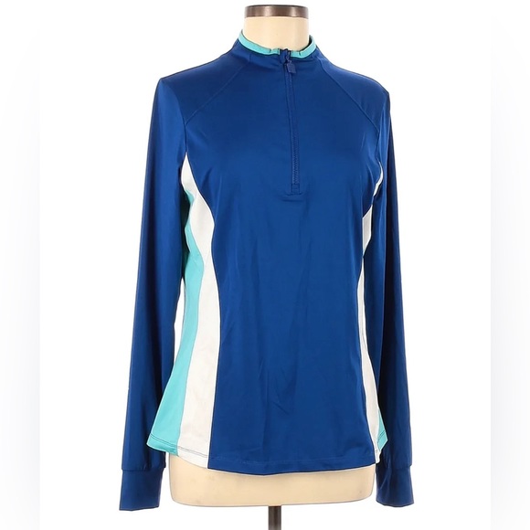 Fila Acqua Sole Half Zip Tennis Jacket French Blue and Curacao Size Small - Picture 2 of 9